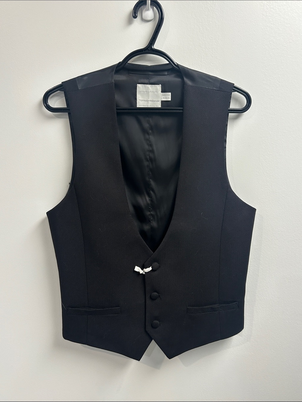 Men's TopMan Black Tailored Vest